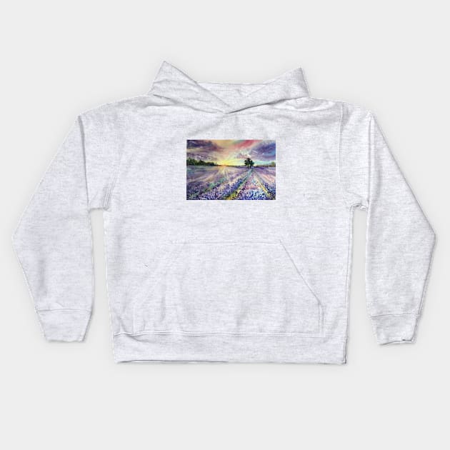 Lavender fields. Kids Hoodie by EL_ART